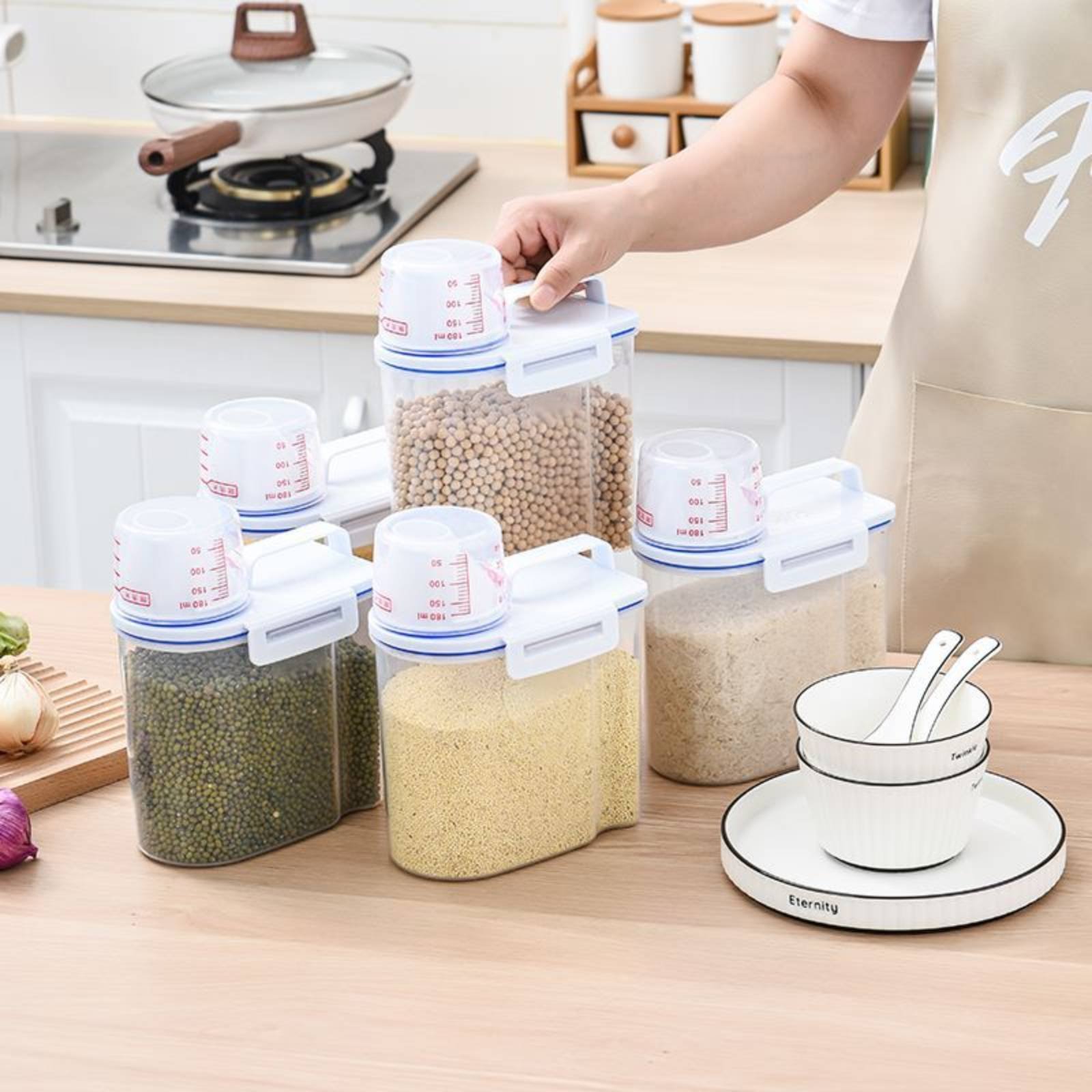 Food Storage In Pantry - Pojemnik na ryż, bezpieczny dozownik ryżu