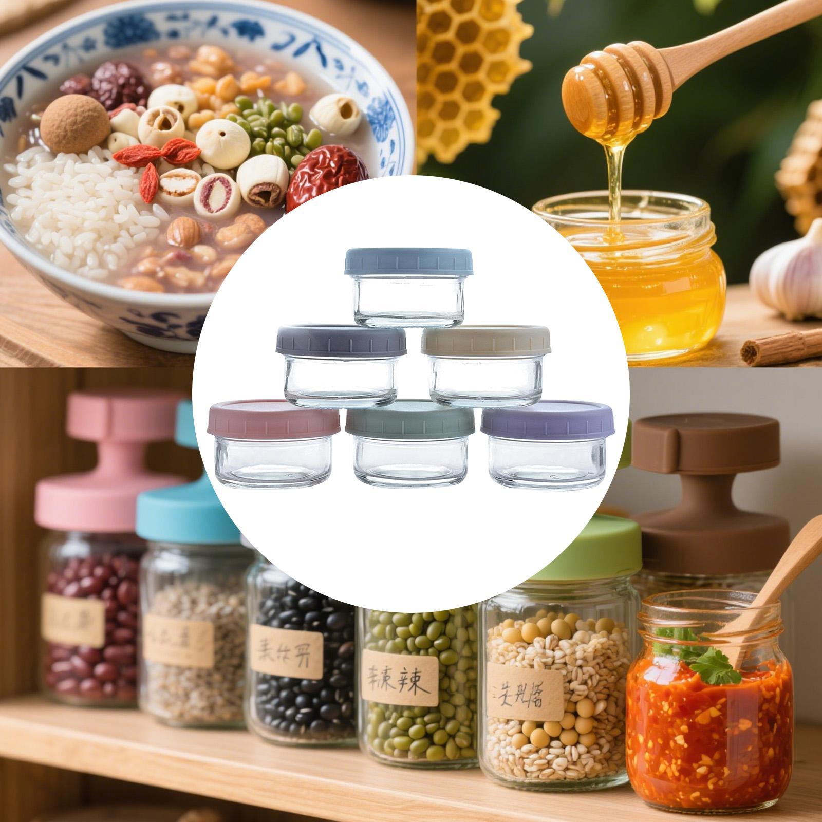 Food Storage Glass Set - Mini szklane słoiki z szczelnymi pokrywkami,