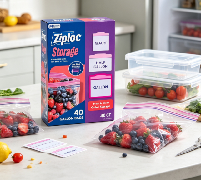 Food Storage Brands - Torebki do przechowywania żywności marki Ziploc,