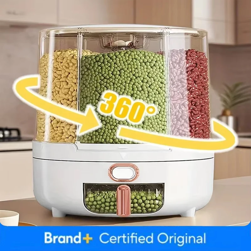 Food Storage In Pantry - 6-komorowy 360 ° Obrotowy, szczelny pojemnik
