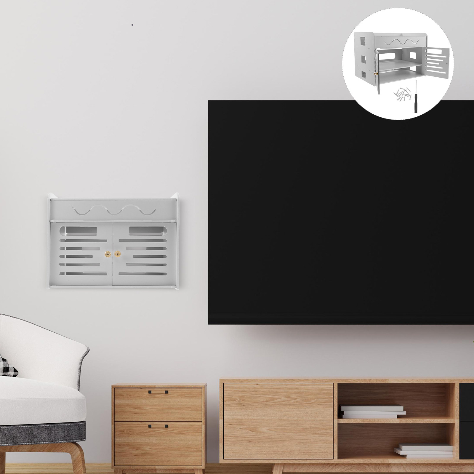 Food Storage Boxes - 3-poziomowy organizer na router WiFi, bezinwazyjny