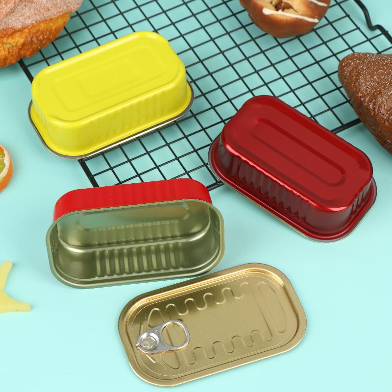 Food Storage Boxes - 2 szt. Prostokątne Mini Metalowe Puszki