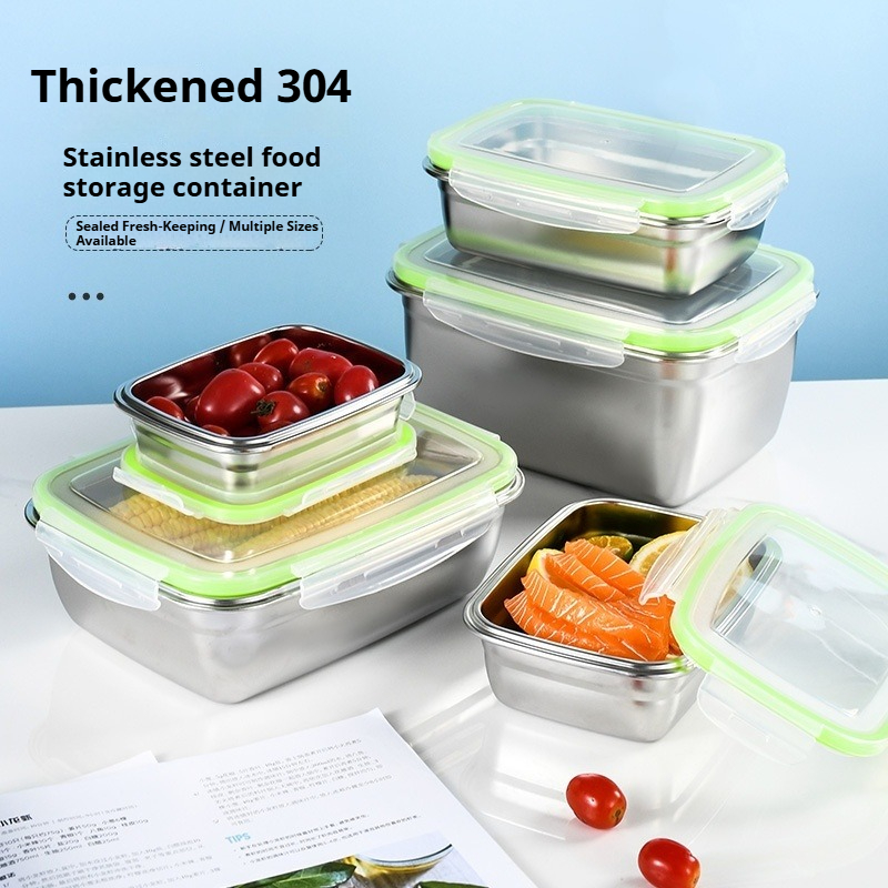 Food Storage Containers With Lids - Zestaw pojemników na lunch ze stali