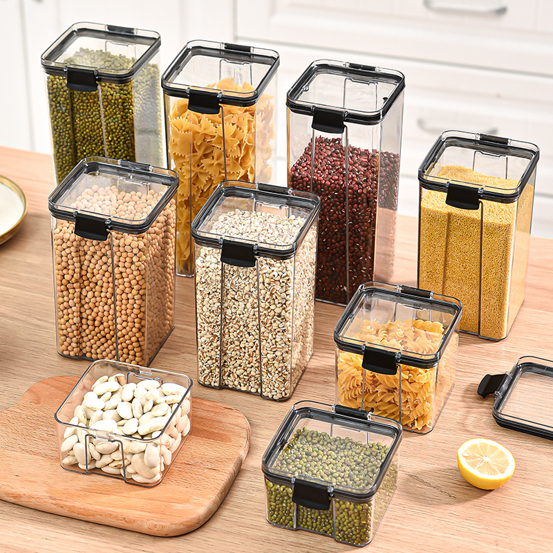 Airtight Cereal Jar - 1-4 SZT. Szczelne Słoiki Organizer Kuchenny