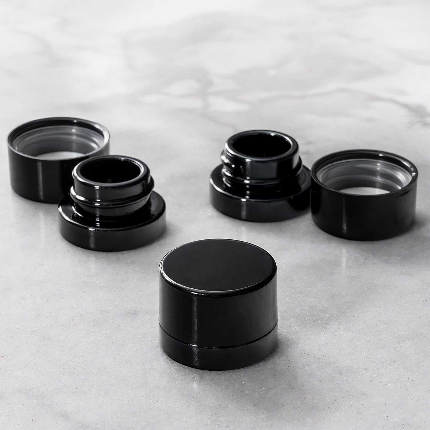 Food Storage Glass Set - 5ml Grube szkło czarne - pojemniki