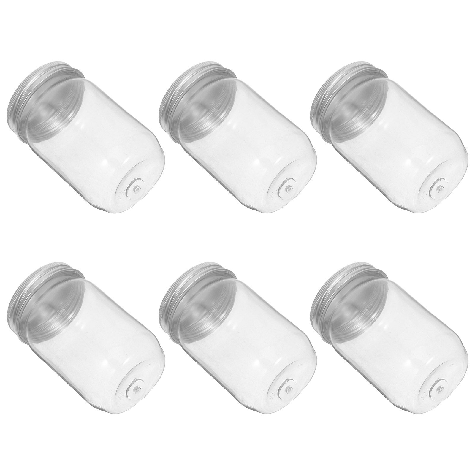 Food Storage Containers With Lids - 6 szt. Przezroczystych plastikowych słoików typu