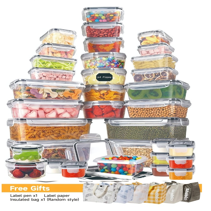 Food Storage Containers With Lids - 48-częściowy zestaw pojemników do przechowywania żywności