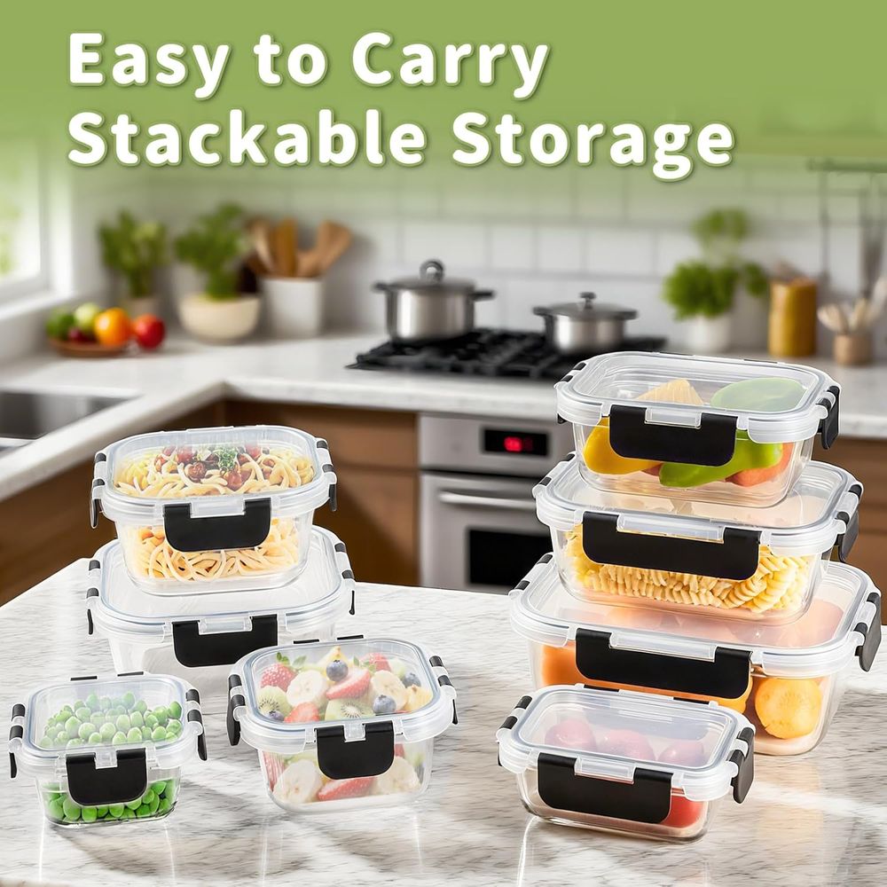 8-częściowy zestaw do przechow – Food Storage Glass Set recenzja i cena