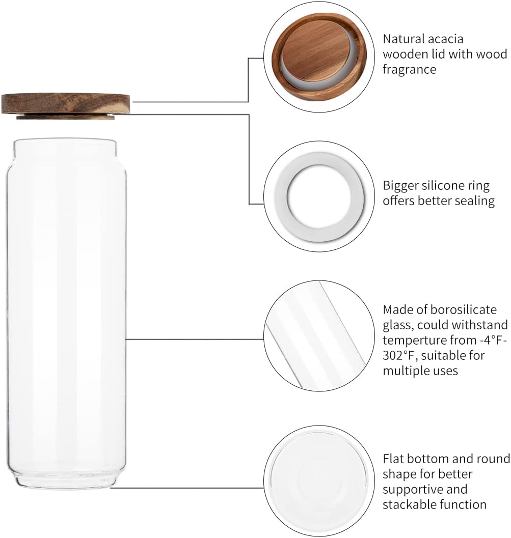 4 sztuki szklanych słoików o p – Food Storage Glass Set recenzja i cena